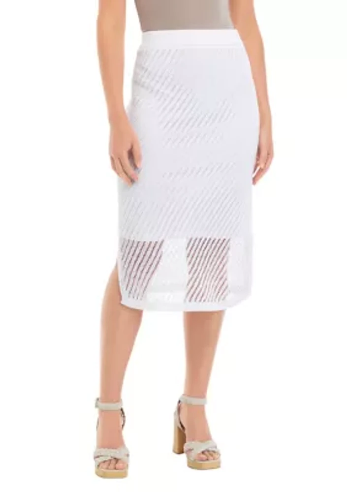 Women's Open Crochet Midi Skirt