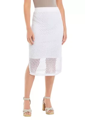 Women's Open Crochet Midi Skirt