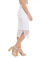 Women's Open Crochet Midi Skirt