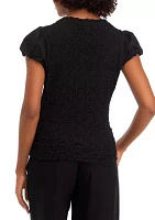 Women's Short Sleeve Textured Knit Top