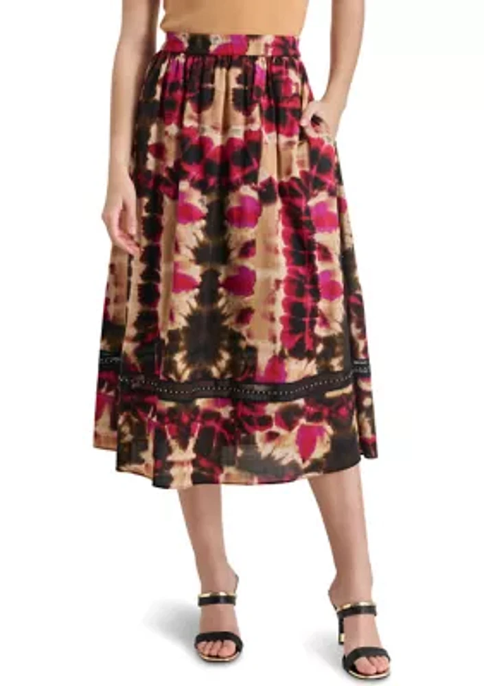 Women's Leaf Print A-Line Skirt