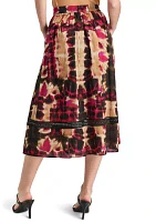 Women's Leaf Print A-Line Skirt