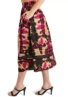 Women's Leaf Print A-Line Skirt