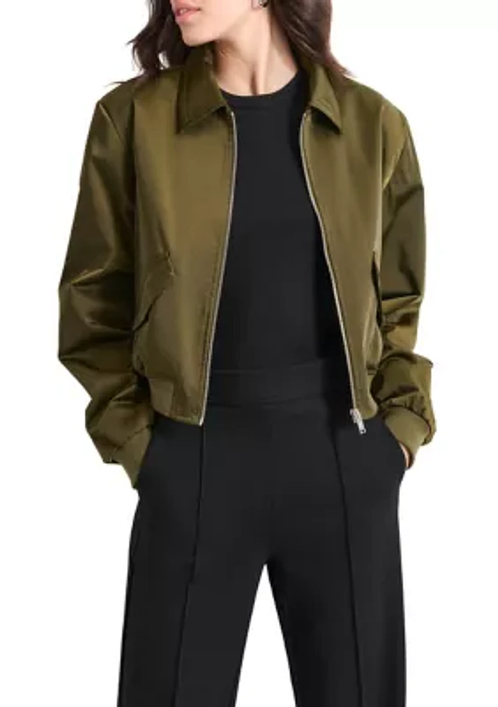 Women's Zip Front Bomber Jacket