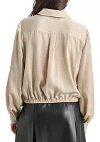 Women's Utility Satin Wrap Blouse