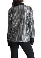 Women's Long Sleeve Foil Plisse Shirt