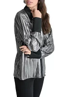 Women's Long Sleeve Foil Plisse Shirt