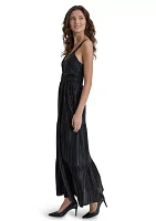 Women's Camisole Metallic Tier Plissé Maxi Dress