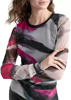 Women's Long Sleeve Brushstroke Top