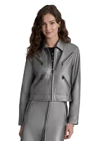 Women's Gunmetal Moto Jacket