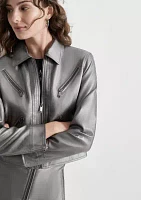 Women's Gunmetal Moto Jacket