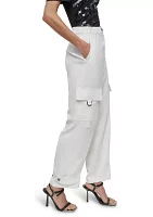 Women's Satin Cargo Pants