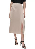 Women's Satin Cargo Skirt