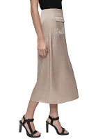 Women's Satin Cargo Skirt