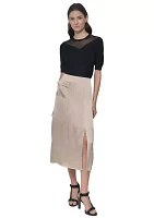 Women's Satin Cargo Skirt