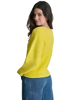 Women's Long Sleeve Ribbed V-Neck Sweater