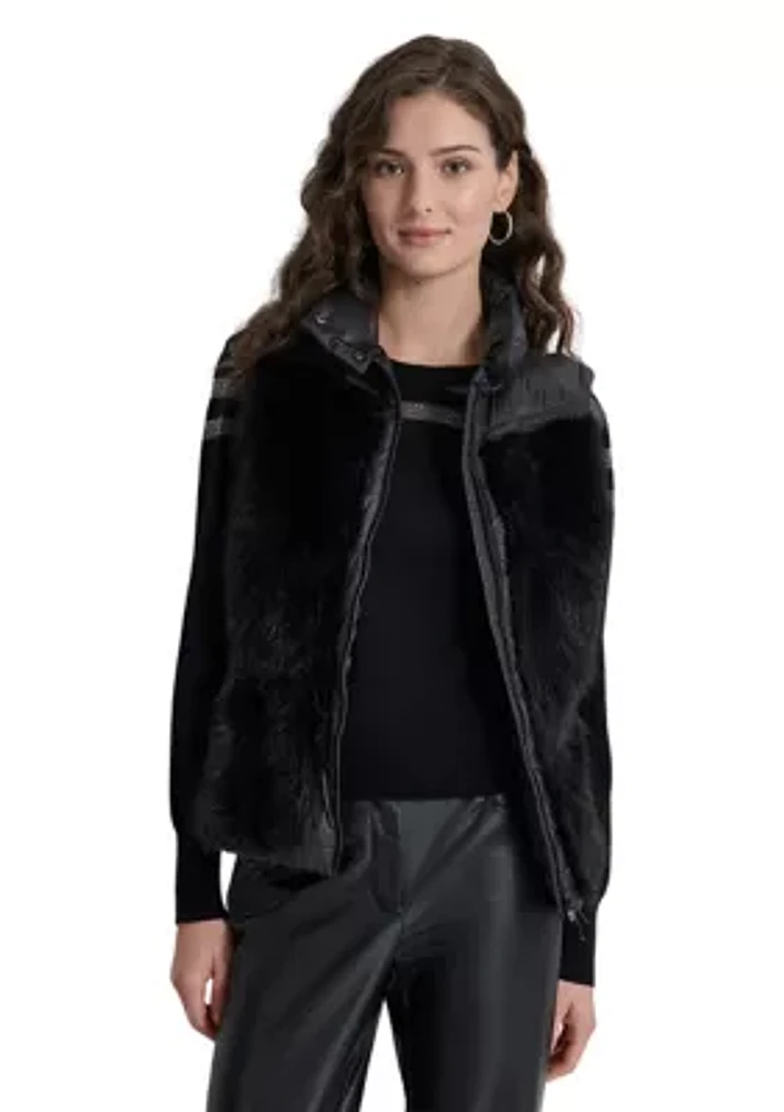 Women's Belted Fur Vest