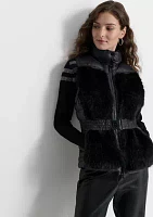 Women's Belted Fur Vest