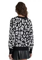 Women's Long Sleeve Animal Print Sweater