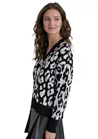 Women's Long Sleeve Animal Print Sweater