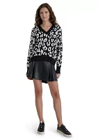 Women's Long Sleeve Animal Print Sweater