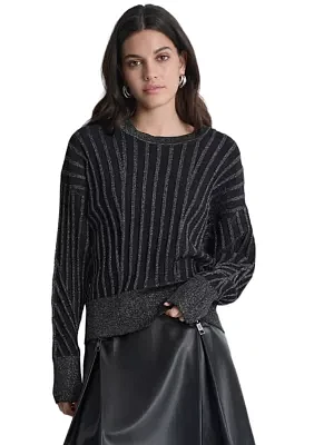 Women's Lurex Rib Dolman Sweater