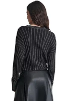 Women's Lurex Rib Dolman Sweater