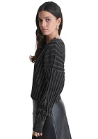 Women's Lurex Rib Dolman Sweater