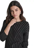 Women's Lurex Rib Dolman Sweater