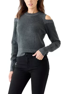 Women's Lurex Cold Shoulder Sweater