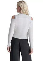 Women's Lurex Cold Shoulder Sweater