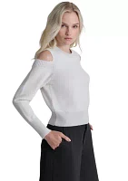 Women's Lurex Cold Shoulder Sweater