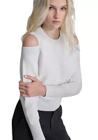 Women's Lurex Cold Shoulder Sweater