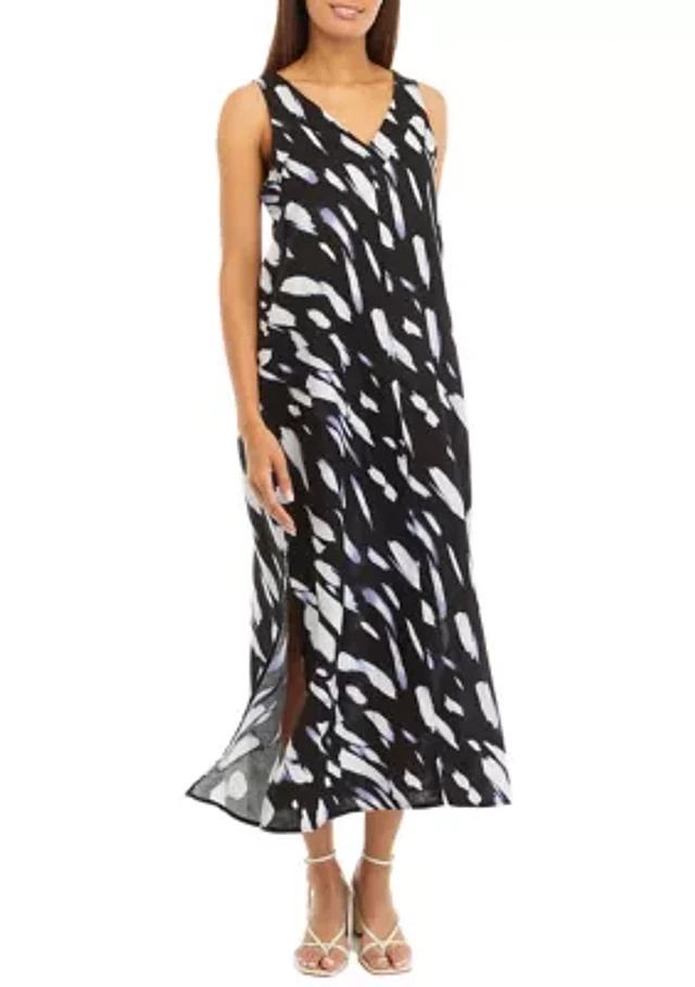 chinese dress ladies Frayed Linen Maxi Dress | A-Line Dress main image 0