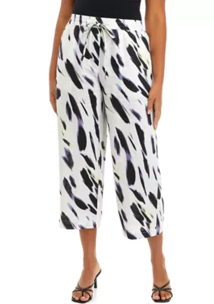 Women's Wave Print Linen Pants