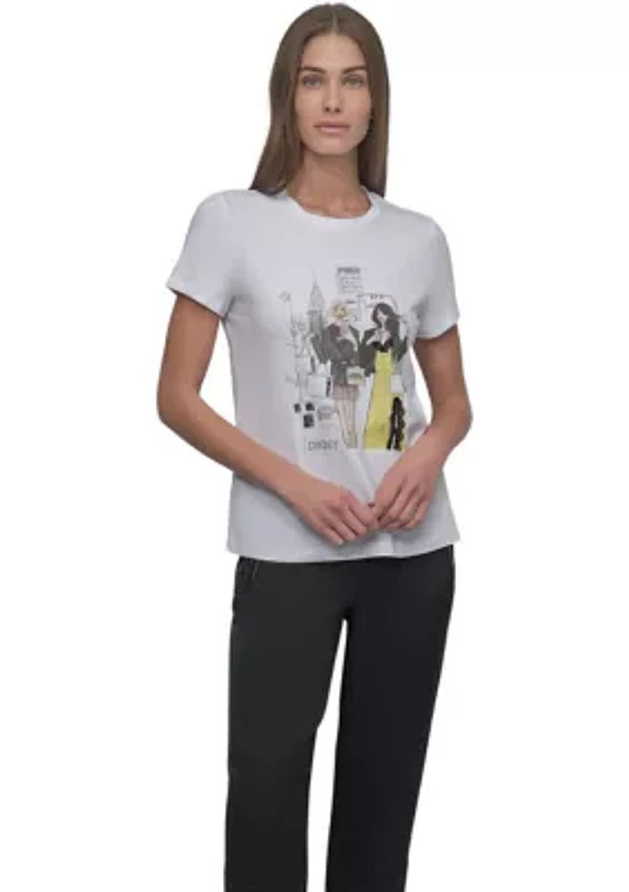 Women's Short Sleeve NY Girls Graphic T-Shirt
