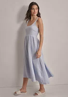 Women's Sleeveless Empire Gauze Midi Dress