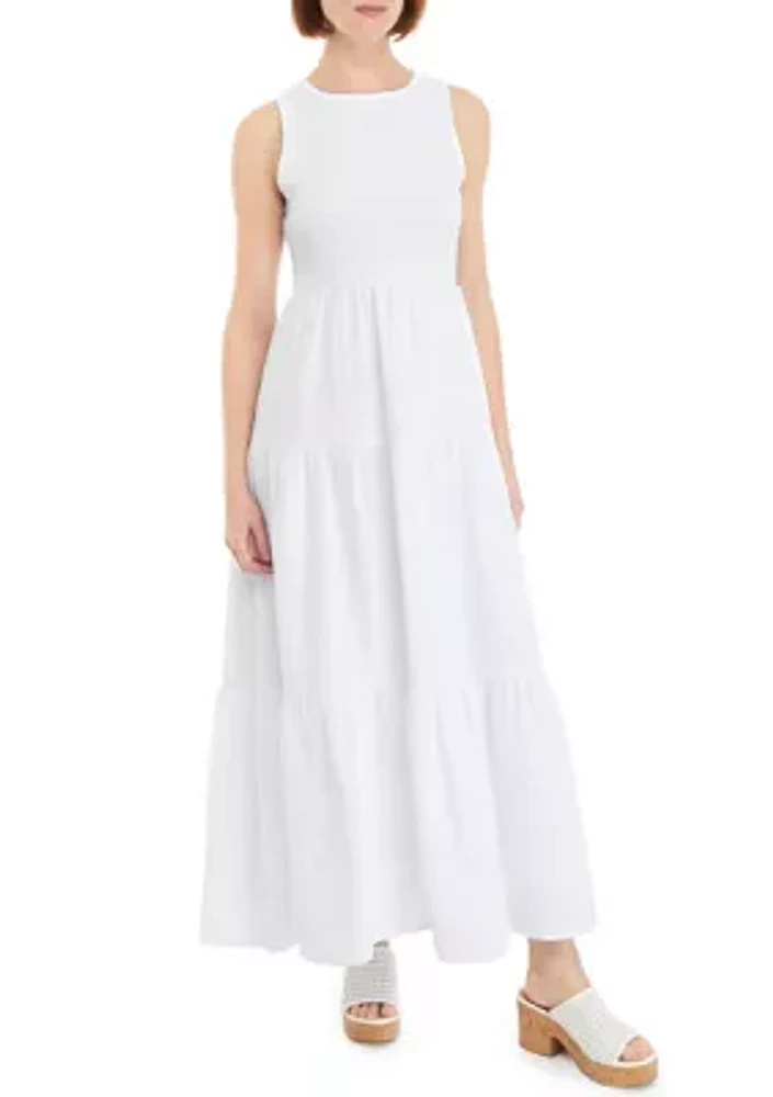 Women's Sleeveless Gauze Tier Midi Dress