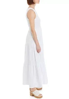 Women's Sleeveless Gauze Tier Midi Dress