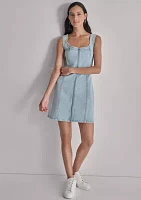 Women's Sleeveless Zip Front Denim Dress