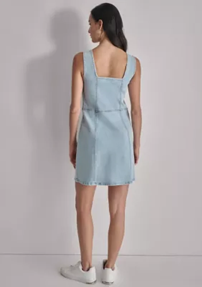 Women's Sleeveless Zip Front Denim Dress