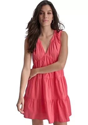 Women's Sleeveless Tiered V-Neck Dress