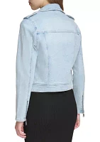 Women's Denim Moto Jacket