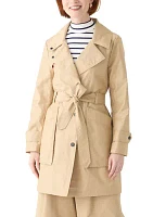 Women's Long Sleeve Belted Trench Coat