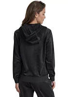 Women's Sequined Logo Velour Hoodie