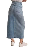 Women's Slit Front Denim Midi Skirt