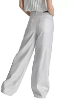 Women's Silver Coated Wide Leg Pants