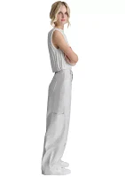 Women's Silver Coated Wide Leg Pants