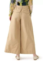 Women's Pleated Wide Leg Chino Pants