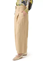 Women's Pleated Wide Leg Chino Pants